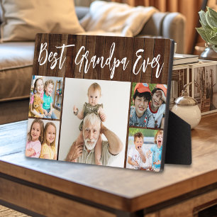 Best Grandpa Ever Grandchildren 5 Photo Wood Plaque