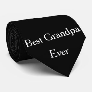 Best Grandpa Ever Grandfather Black And White Cool Tie