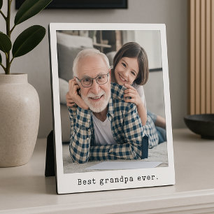 Best Grandpa Ever Grandfather Full Photo Easel Plaque