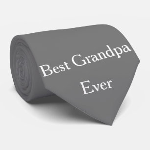 Best Grandpa Ever Grandfather Light Grey Custom Tie