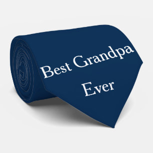 Best Grandpa Ever Grandfather Navy Blue  Cool Tie