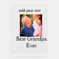 Best Grandpa ever grandfather photo name gifts tex