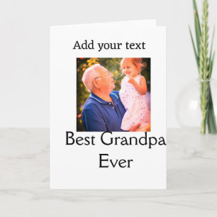 Best Grandpa ever grandfather photo name gifts tex Card