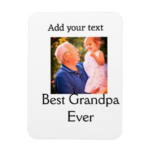 Best Grandpa ever grandfather photo name gifts tex Magnet