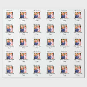 Best Grandpa ever grandfather photo name gifts tex Wrapping Paper