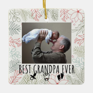 Best grandpa ever grandparents  ceramic ornament