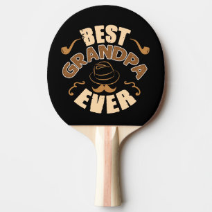 Best Grandpa Ever - Hat and Pipe Illustration Ping Pong Paddle