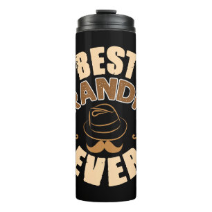 Best Grandpa Ever - Hat and Pipe Illustration Thermal Tumbler