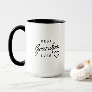 Best Grandpa Ever Minimalist Black & White Mug