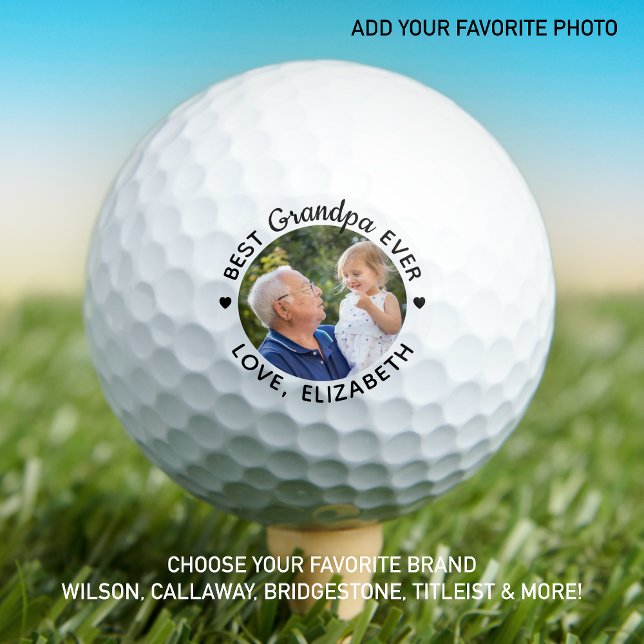 Best GRANDPA Ever - Modern - 12 Personalised Photo Golf Balls (Creator Uploaded)