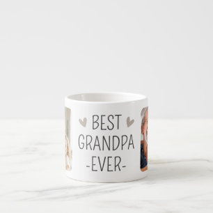 Best Grandpa Ever Modern Black Minimalist Photo Espresso Cup
