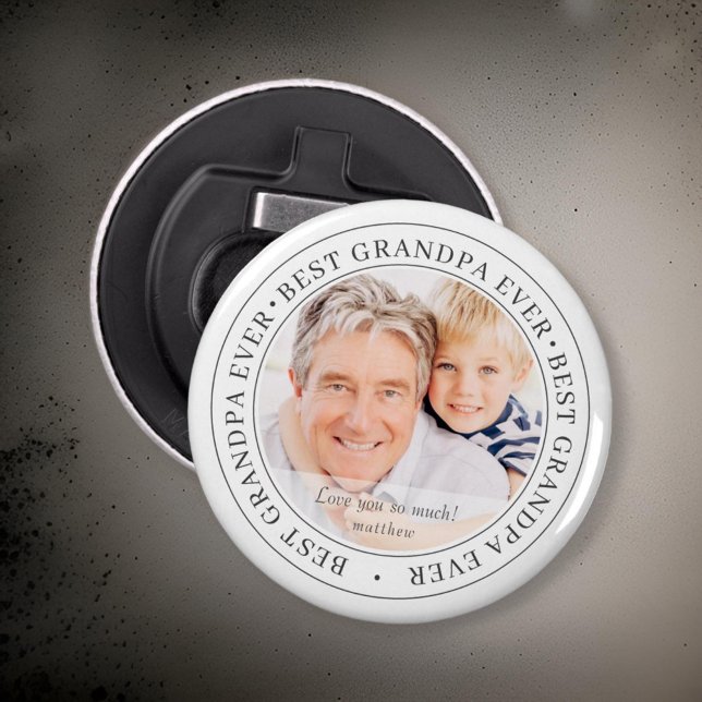 Best Grandpa Ever Modern Classic Photo Bottle Opener (Creator Uploaded)