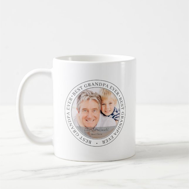 Best Grandpa Ever Modern Classic Photo Coffee Mug (Left)