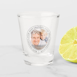 Best Grandpa Ever Modern Classic Photo Shot Glass
