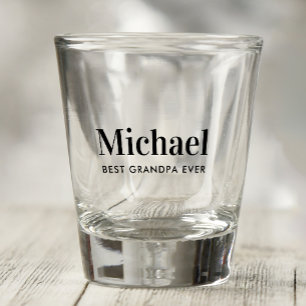 Best Grandpa Ever Monogrammed Shot Glass