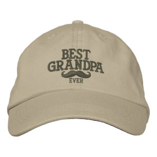 Best Grandpa Ever Moustache Embroidery Embroidered Hat