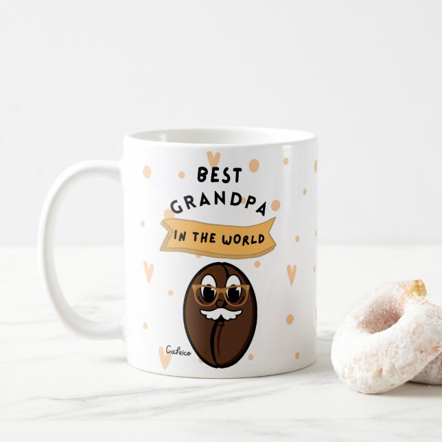Best Grandpa Ever Mug – Funny Coffee Bean with 'St (With Donut)