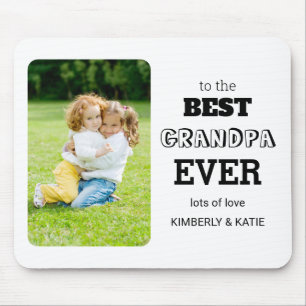 Best Grandpa Ever Name Photo Mouse Mat