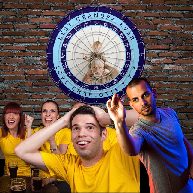 Best Grandpa Ever | Navy Blue Dartboard (Darts Team)