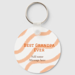 Best Grandpa ever orange stripes spiral add name t Key Ring