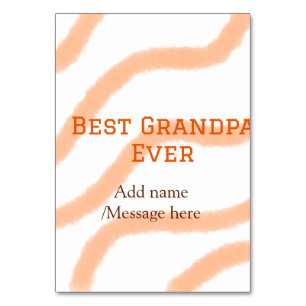 Best Grandpa ever orange stripes spiral add name t Table Number
