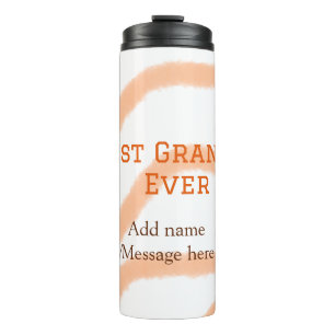Best Grandpa ever orange stripes spiral add name t Thermal Tumbler