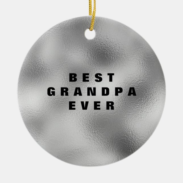 Best Grandpa Ever Personalised Ceramic Tree Decoration (Front)