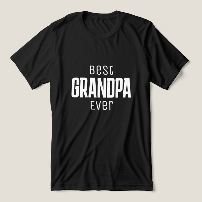 Best  Grandpa Ever Personalised script Tri-Blend Shirt (Design Front)