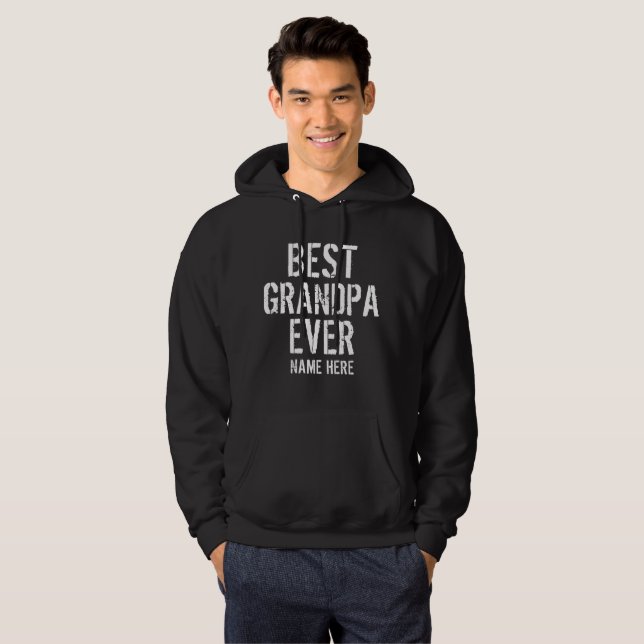 BEST GRANDPA EVER PERSONALIZE  HOODIE (Front Full)