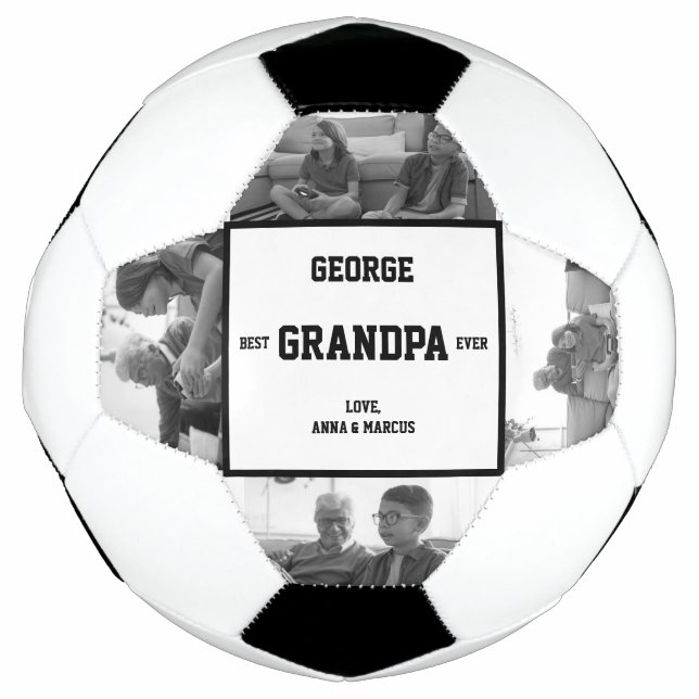 Best Grandpa Ever Photo Birthday Gift Christmas  Football (Front)