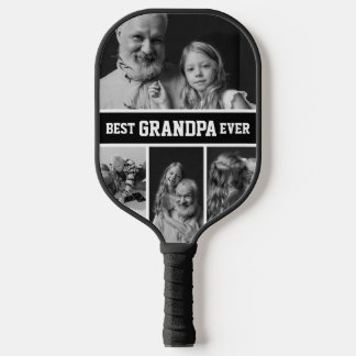 Best Grandpa Ever Photo Birthday Gift Pickleball Paddle