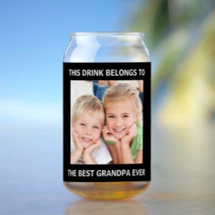 Best Grandpa Ever Photo Can Glass