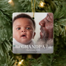 Best GRANDPA Ever Photo Ceramic Ornament