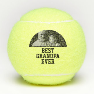 Best Grandpa Ever Photo Christmas Brithday Gift Tennis Balls