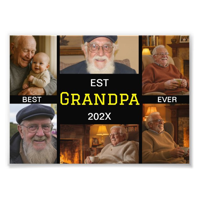Best Grandpa Ever Photo Collage (Front)