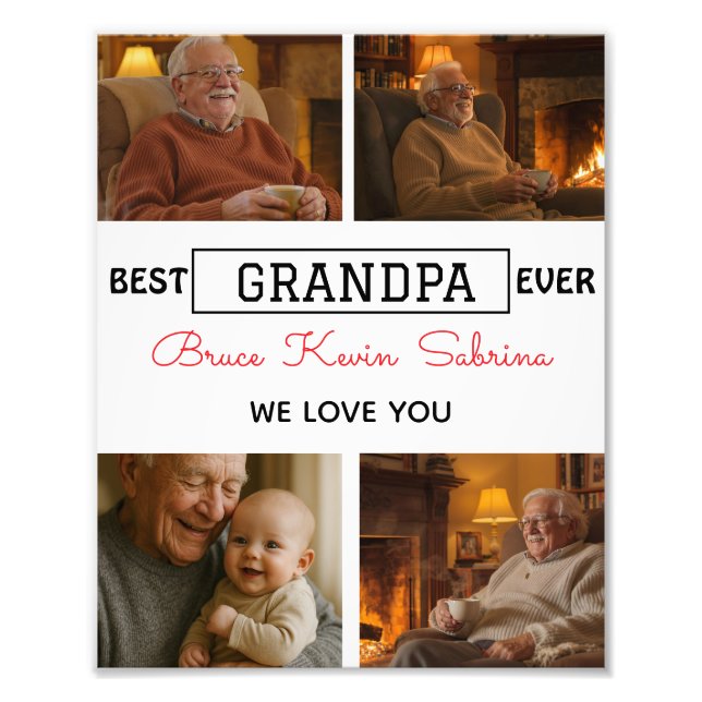 Best Grandpa Ever Photo Collage (Front)