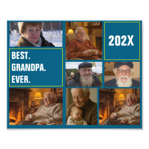 Best Grandpa Ever Photo Collage and Custom Text