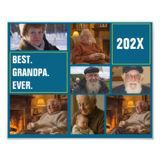 Best Grandpa Ever Photo Collage and Custom Text