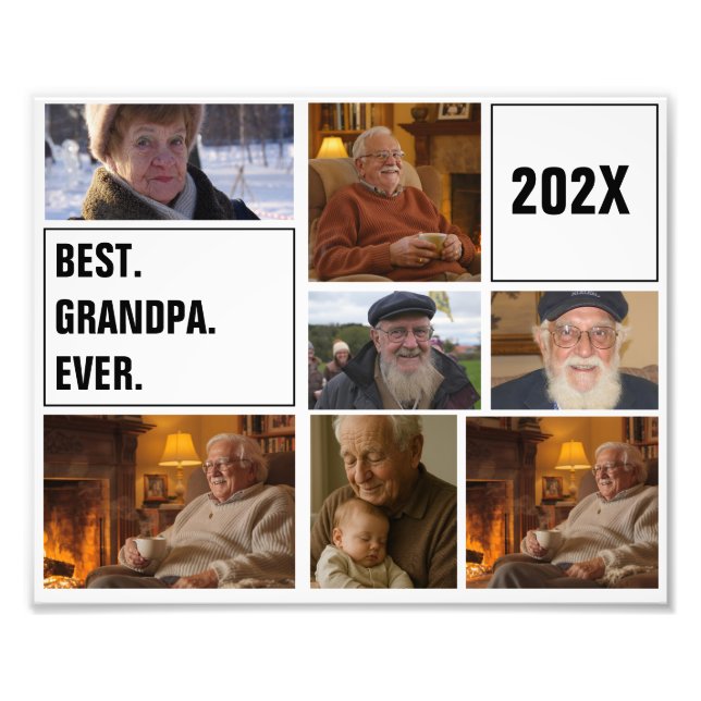 Best Grandpa Ever Photo Collage and Custom Text (Front)