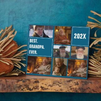 Best Grandpa Ever Photo Collage and Custom Text Plaque
