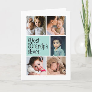 Best Grandpa Ever Photo Collage Card