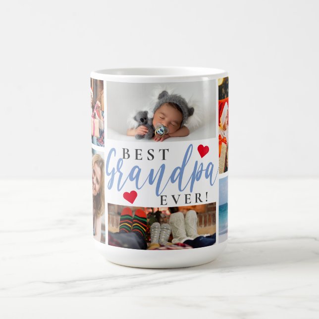 Best Grandpa Ever Photo Collage Coffee Mug (Center)