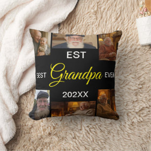 Best Grandpa Ever Photo Collage Cushion
