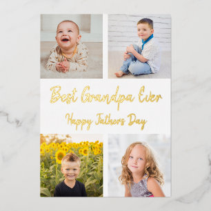 Best Grandpa Ever Photo Collage Father's Day Card