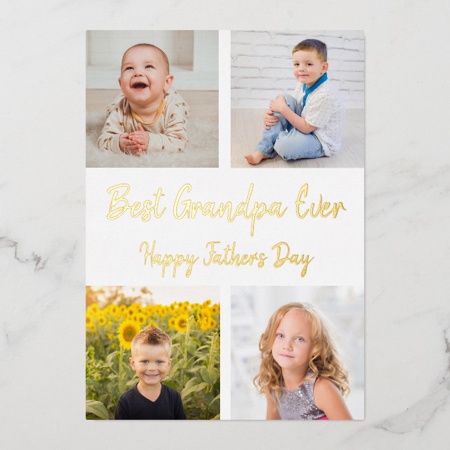 Best Grandpa Ever Photo Collage Father's Day Card (Front)