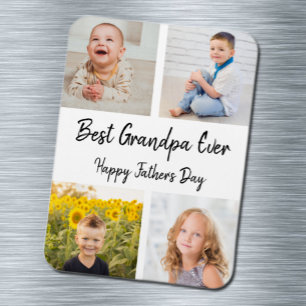 Best Grandpa Ever Photo Collage Father's Day Magnet