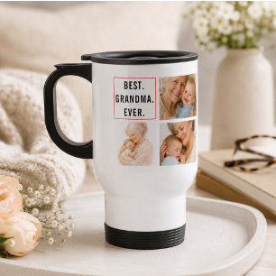 Best Grandpa Ever Photo Collage Grandparents Travel Mug