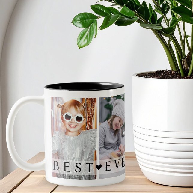 Best Grandpa Ever Photo Collage Keepsake Two-Tone Coffee Mug (Creator Uploaded)