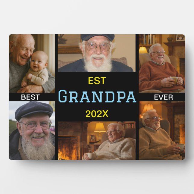 Best Grandpa Ever Photo Collage Plaque (Front)
