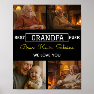 Best Grandpa Ever Photo Collage Poster